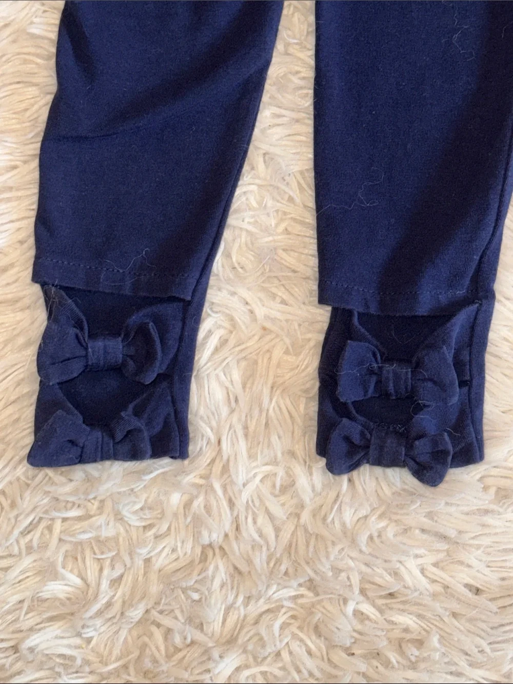 🐎 🐶 Ralph Lauren Cream Puppy Intarsia Sweater with Navy Leggings 4T
